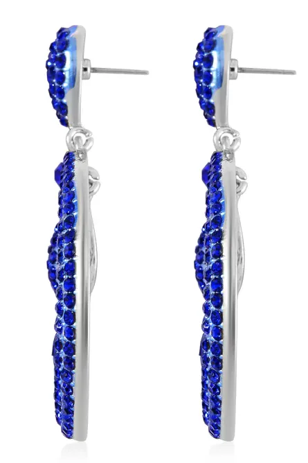 7 - Blue Siren Crystal Statement Dangle Earrings - Image 3