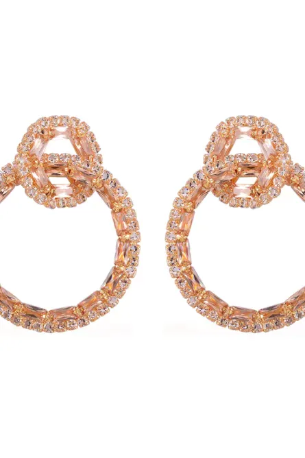 75 - Champagne Spark Circle Drop Earrings - Image 1