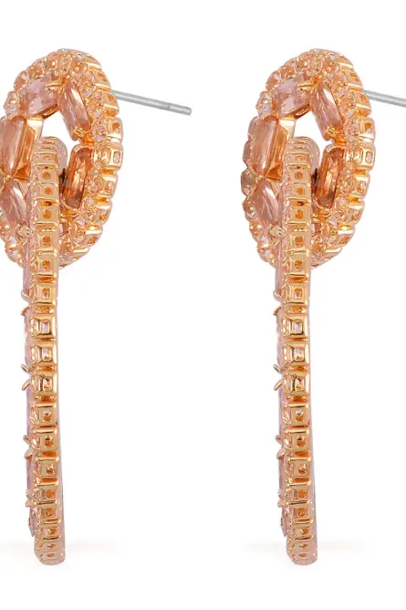 75 - Champagne Spark Circle Drop Earrings - Image 2