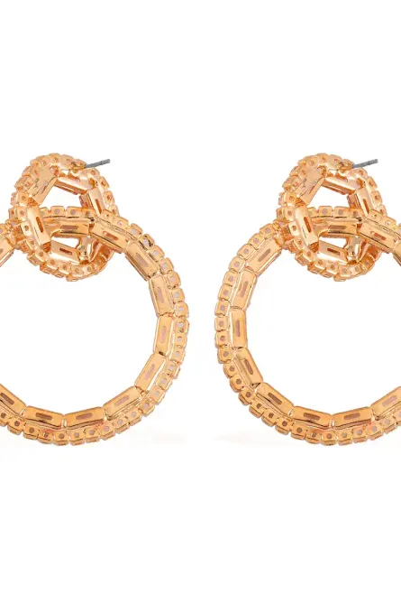 75 - Champagne Spark Circle Drop Earrings - Image 3