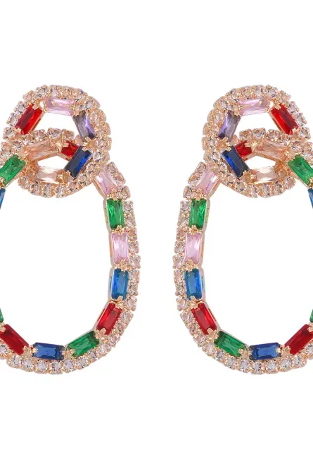 75 - ColorBurst Luxe Oval Drop Earrings - Image 1