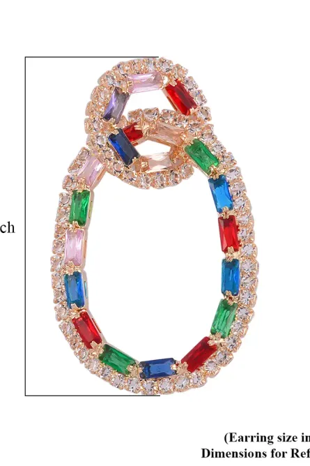 75 - ColorBurst Luxe Oval Drop Earrings - Image 2