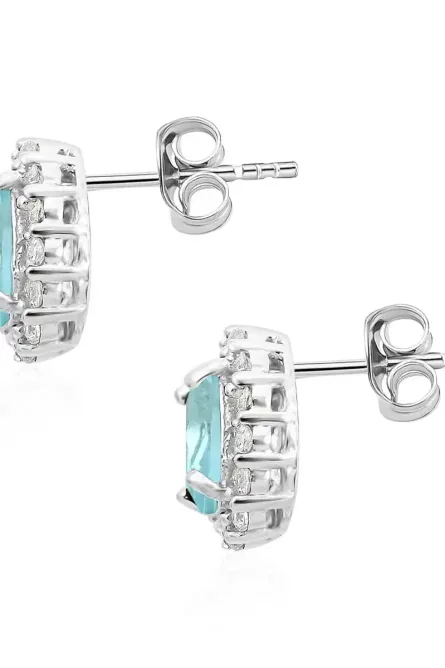 73 - Sky Luxe Oval Halo Stud Earrings - Image 4