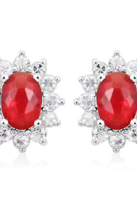 73 - Radiant Rouge Sunburst Stud Earrings - Image 1