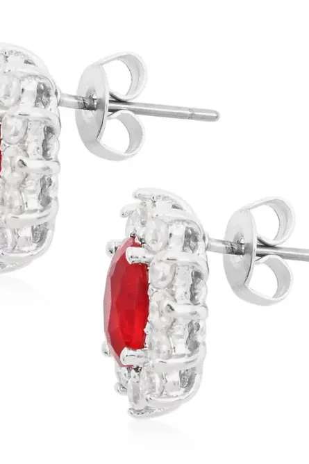 73 - Radiant Rouge Sunburst Stud Earrings - Image 5