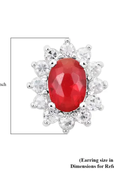 73 - Radiant Rouge Sunburst Stud Earrings - Image 3