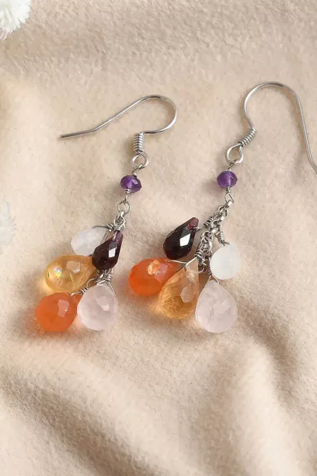 75 - Rainbow Harmony Multi-Gemstone Dangle Earrings - Image 5