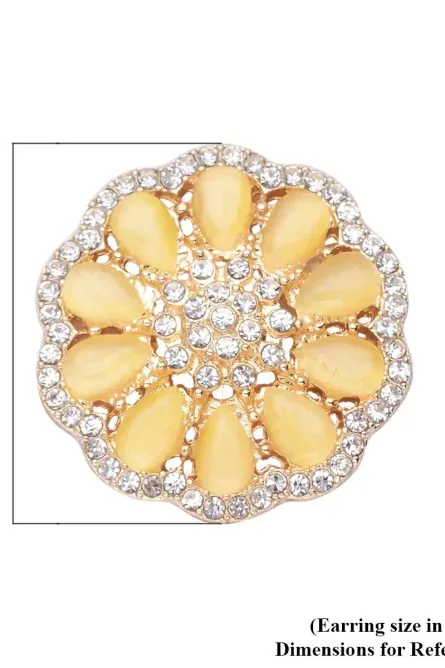 76 - Golden Bloom Floral Stud Earrings - Image 4