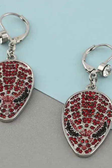 81 - Crimson Web Teardrop Statement Earrings - Image 5