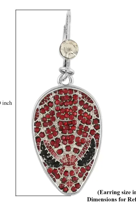 81 - Crimson Web Teardrop Statement Earrings - Image 2