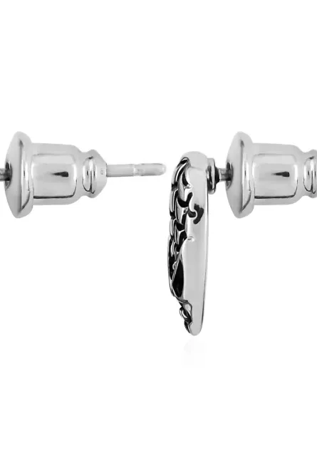 81 - Black Web Mask Stud Earrings - Image 4