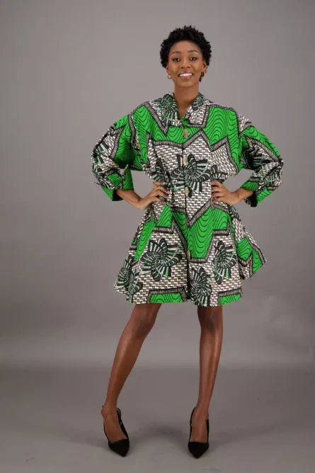 0009 - Emerald Echo Button-Down Dress - Image 4