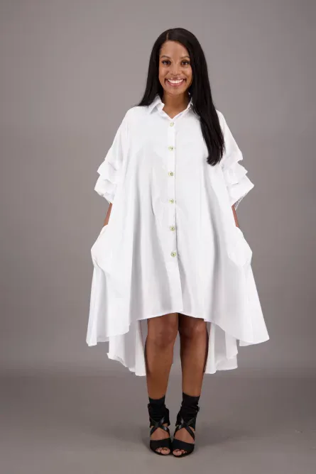 0009 - Only God Sits That High Statement Shirt Dress - Image 2
