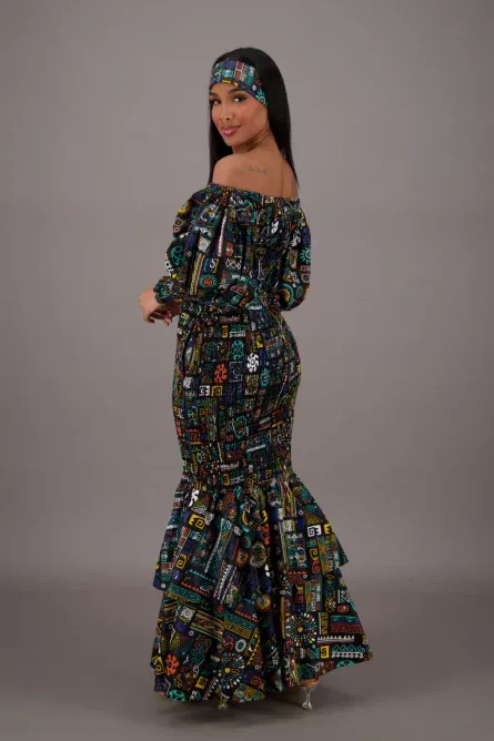 0011 - Mystic Midnight Off-Shoulder Dress Set - Image 2