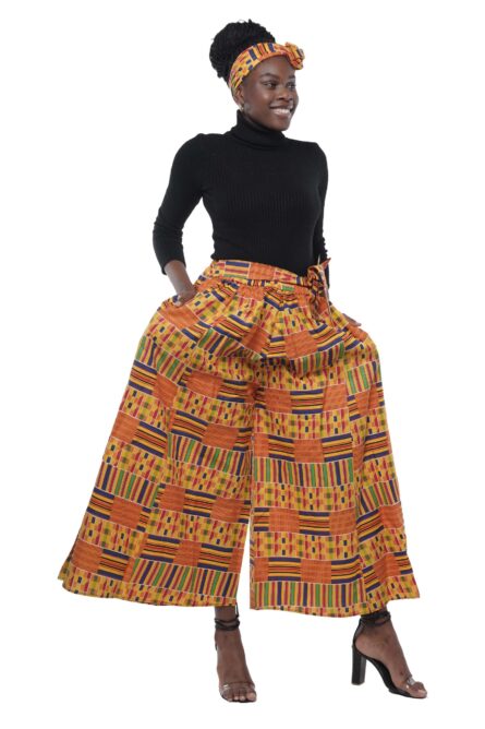 0070 - Golden Kente Palazzo Set - Image 3