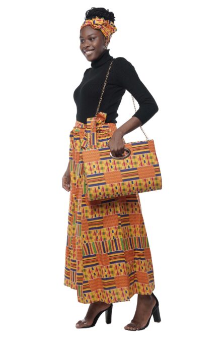 0070 - Golden Kente Palazzo Set - Image 2