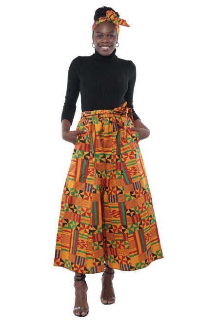 0070 - Heritage Gold Kente Palazzo Set - Image 2