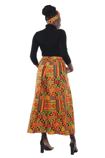0070 - Heritage Gold Kente Palazzo Set - Image 3