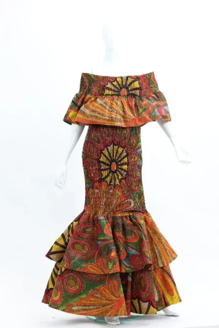 0011 - Sunburst Wildflower Mermaid Dress - Image 3