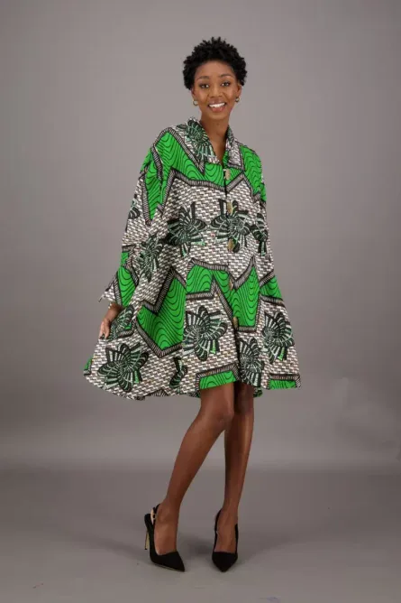 0009 - Emerald Echo Button-Down Dress - Image 2