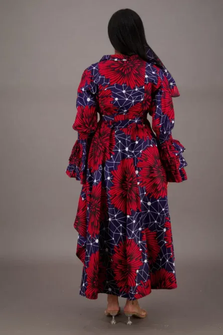 0009 - Zuri Bloom Hi-Low African Dress - Image 2