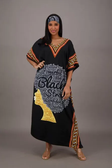 0083 - Black Power Silhouette Kaftan - Image 2
