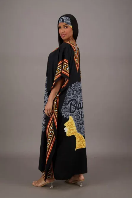0083 - Black Power Silhouette Kaftan - Image 4