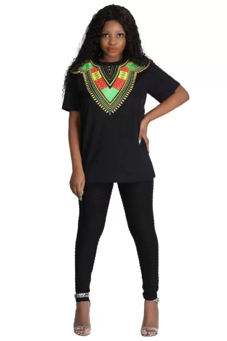 Kente Print African TShirt - Image 2