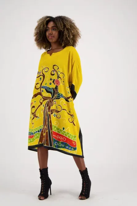 0081 - Sunrise Bloom Hand-Painted Kaftan Set - Image 2