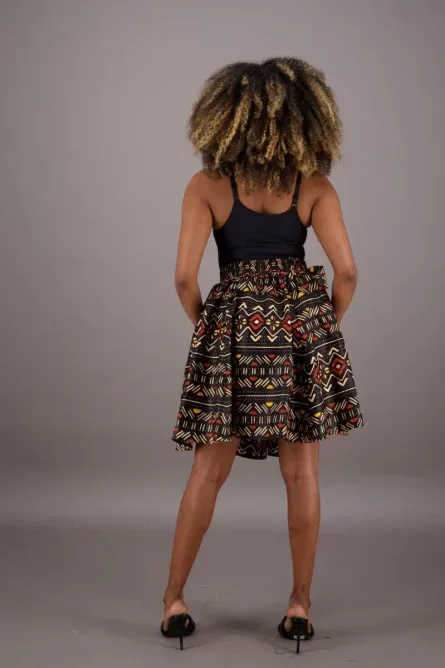 0041 - Tribal Print African Short Skirt - Image 2
