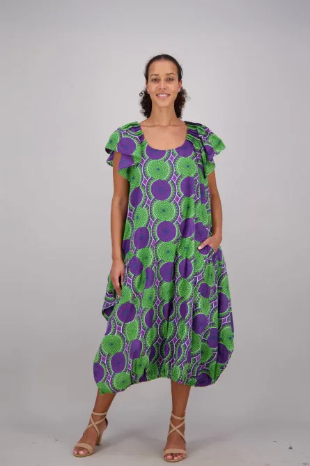 0003 - Radiant Bloom African Print House Dress - Image 2