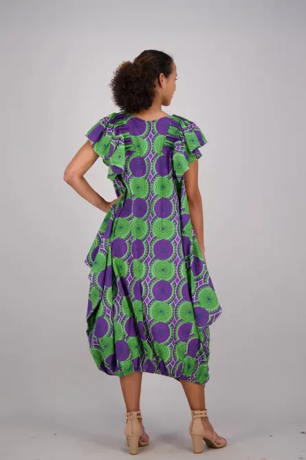 0003 - Radiant Bloom African Print House Dress - Image 3