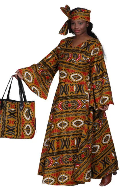 092 - Tribal Flame Ankara Tote - Image 2