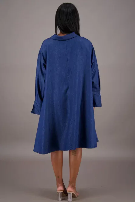 0005 - Classic Blue Denim Swing Dress - Image 2