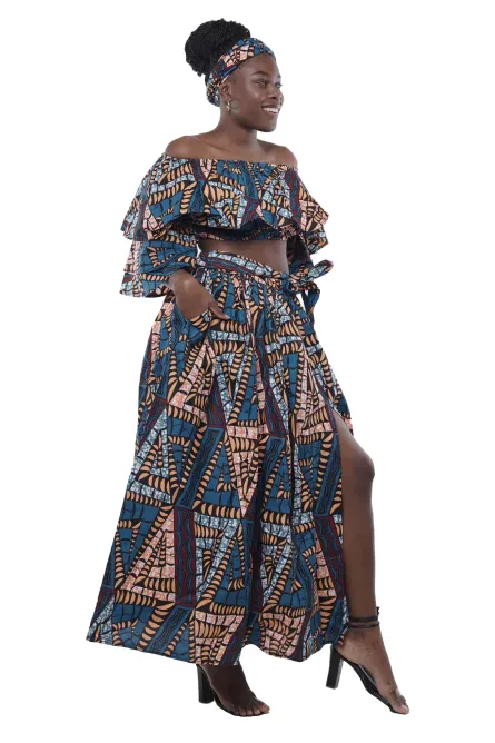 0048 - Royal Roots Ankara Skirt Set - Image 4