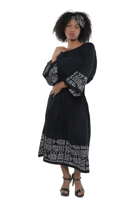 0012- Tribal Essence Midi Dress Set - Image 4