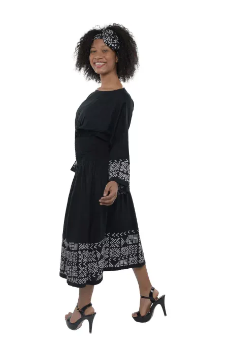0012- Tribal Essence Midi Dress Set - Image 3