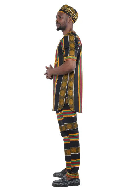 04 - Kente Embroidered Pant Set For Men - XL - Image 2