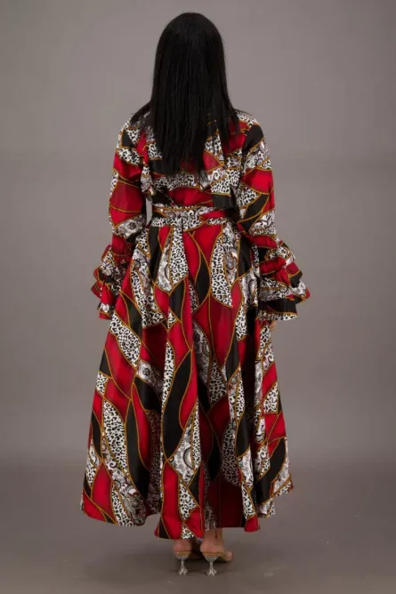 0009 - Savannah Luxe Hi-Low African Dress - Image 3