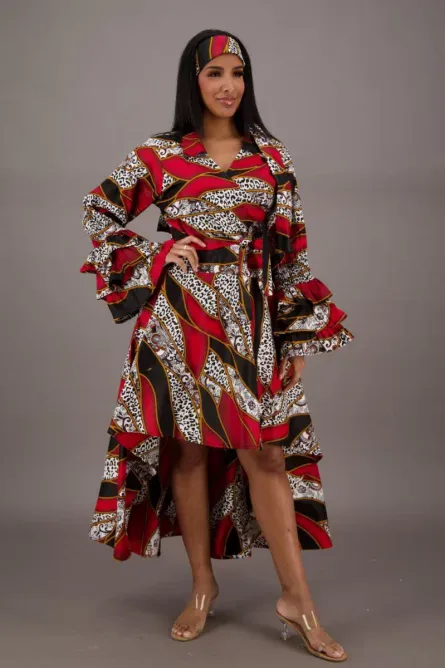 0009 - Savannah Luxe Hi-Low African Dress - Image 2