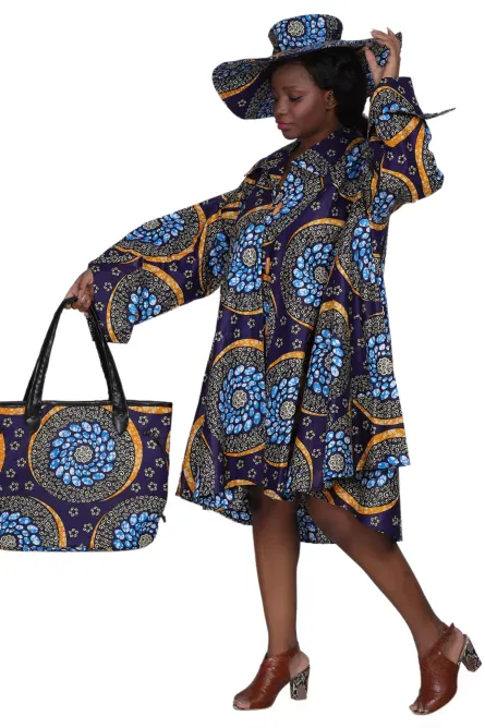 092 - Royal Bloom Ankara Tote - Image 1