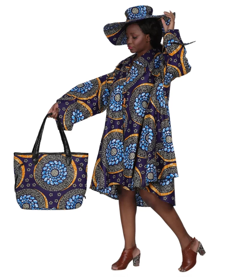 092 - Royal Bloom Ankara Tote