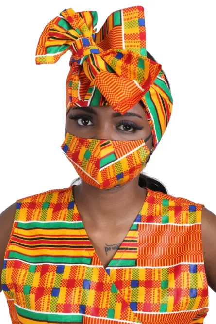 0014 - Royal Sunrise Kente Sleeveless Dress - Image 2