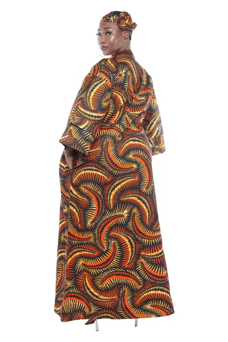 0020 - Amber Blaze Ankara Kimono Jacket Set - Image 4