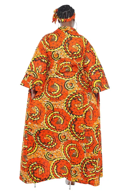 0020 - Sunfire Swirl Ankara Kimono Jacket Set - Image 3