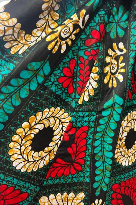 0042 - Floral Patchwork Ankara Midi Skirt - Image 4