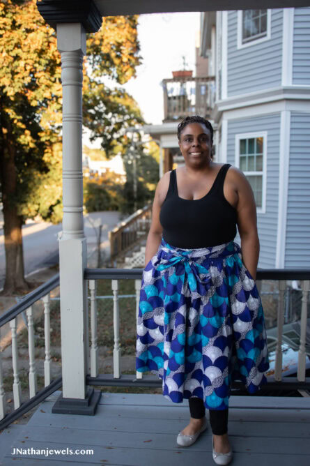 0042 - Ocean Hues African Print Skirt - Image 2