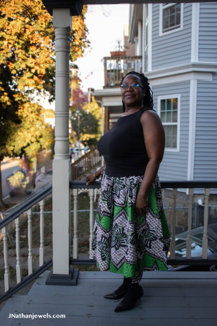 0042 - Ankara Wax Print Midi Skirt - Image 4