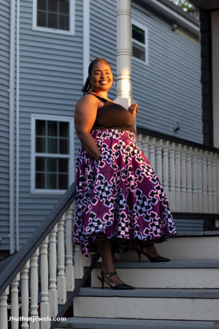 0042 - Purple Majesty Ankara Skirt - Image 2