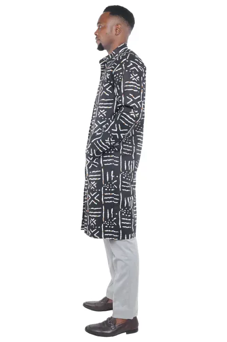 090 - Men’s African Print Long Statement Coat - Image 3